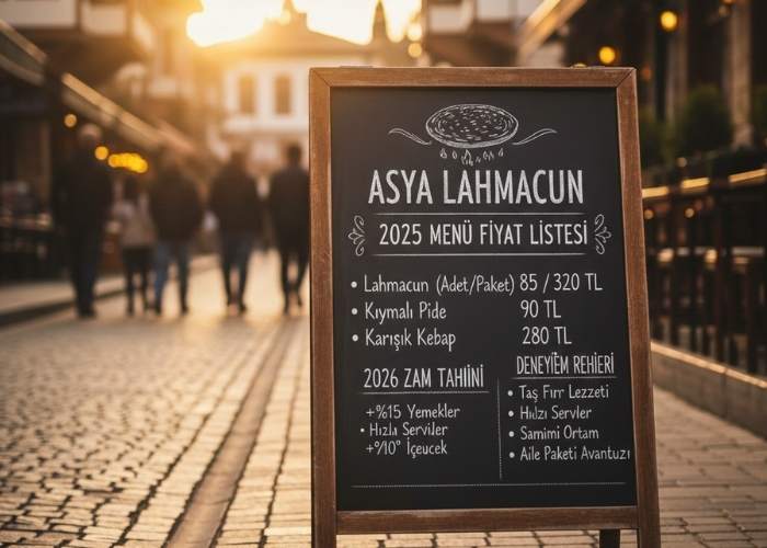 Asya Lahmacun Menü Fiyat Listesi
