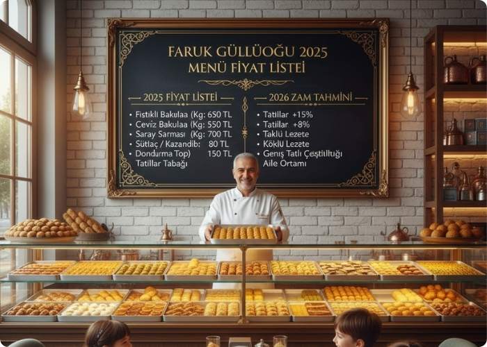 Faruk Güllüoğlu Menü Fiyat Listesi