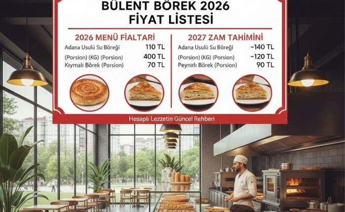 Bülent Börek Menü Fiyat Listesi