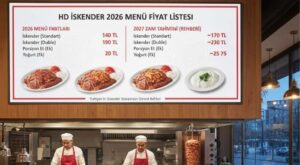 HD İskender Menü Fiyat Listesi