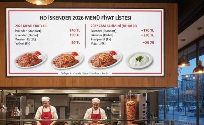 HD İskender Menü Fiyat Listesi