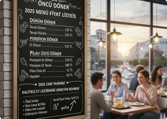 Öncü Döner Menü Fiyat Listesi