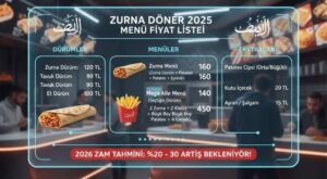 Zurna Döner Menü Fiyat Listesi