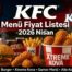 KFC Menü Fiyat Listesi